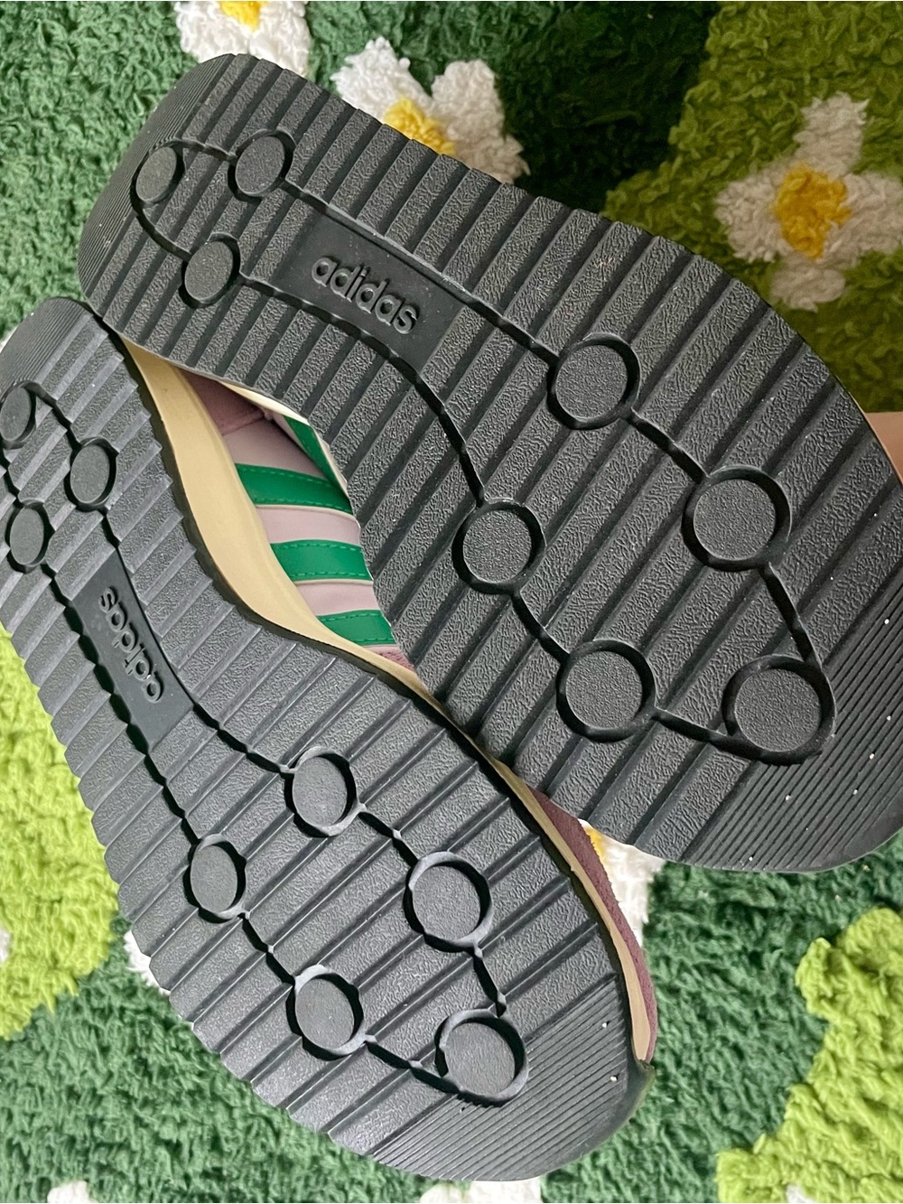 adidas Women's Lavender and Green Retro Lace-Up Sneakers - Picture 3 of 7